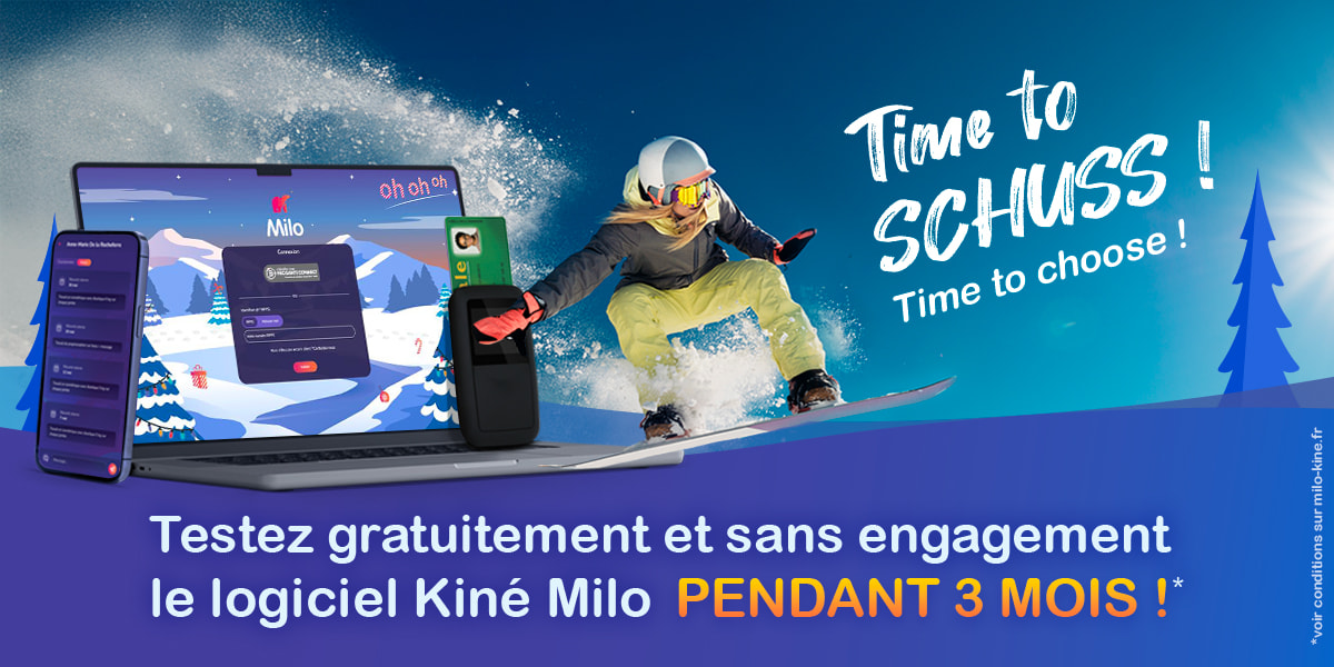 Testez gratuitement et sans engagement le logiciel Kiné Milo pendant 3 mois !*