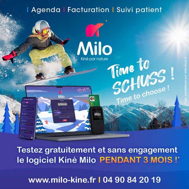 Testez gratuitement et sans engagement le logiciel kiné Milo pendant trois mois !